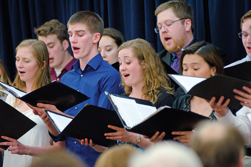 The University Singers, led by Kathy Saltzman Romey, delighted a capacity audience at the 6th annual Pankake Poetry Reading.