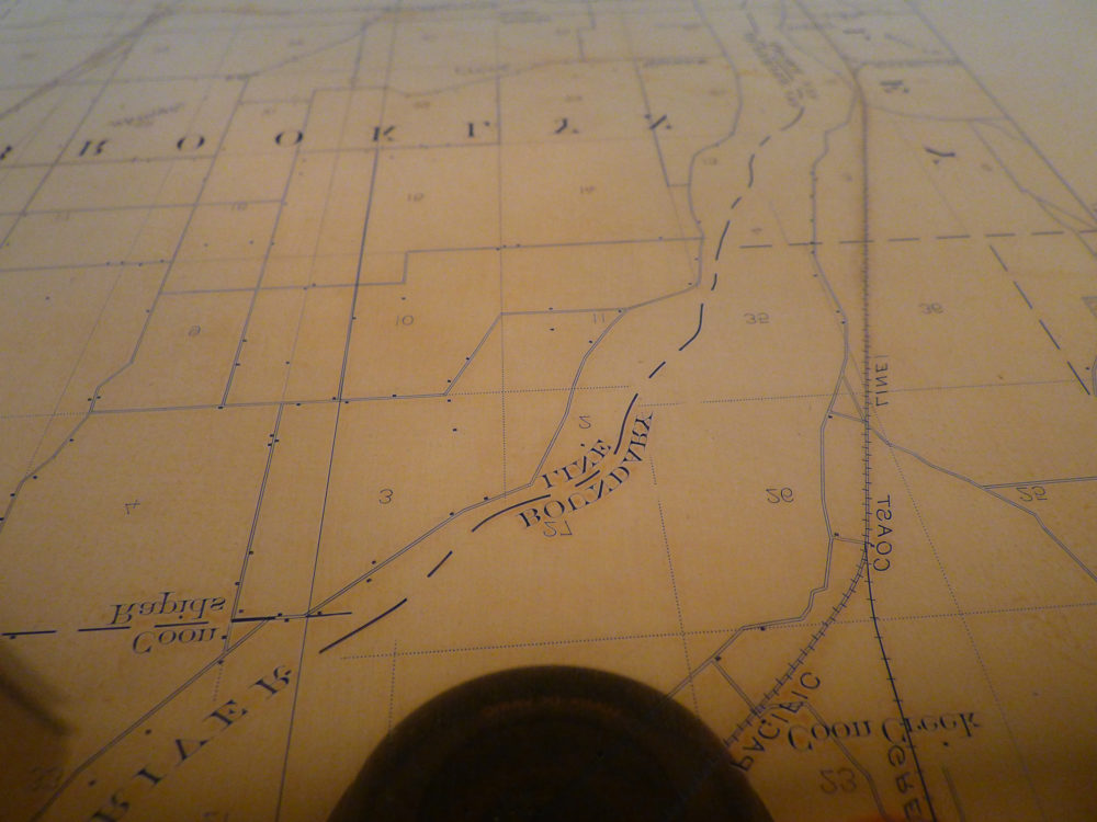 map details on copper plate