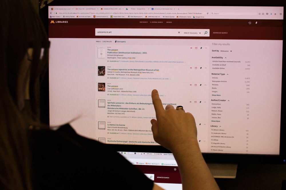 Searching UMN Lib's new user interface
