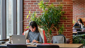 Studying in Magrath Library