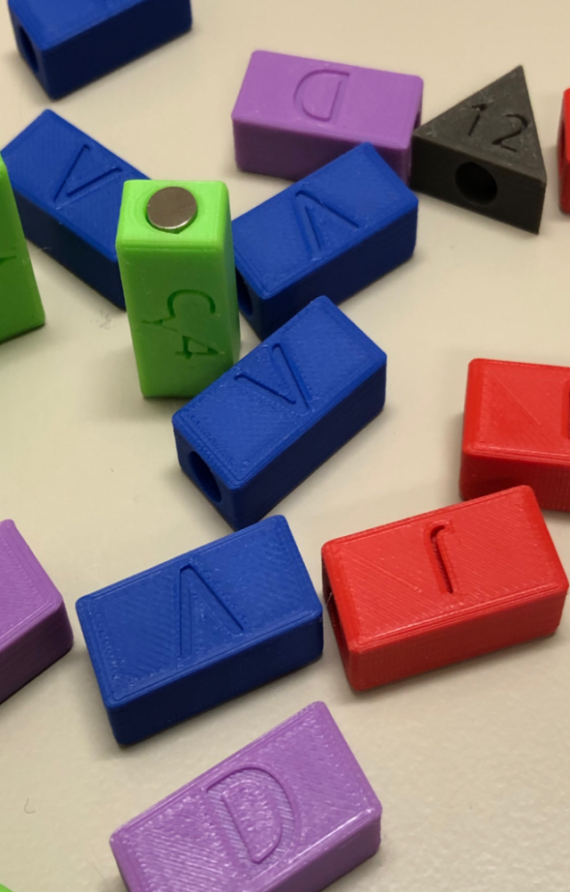 Photo of gene segment models.