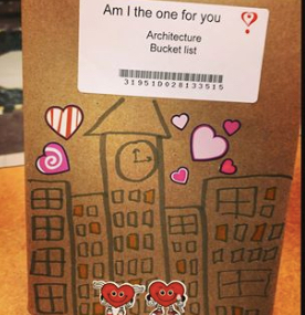 A book wrapped up and decorated for Blind Date With a Book