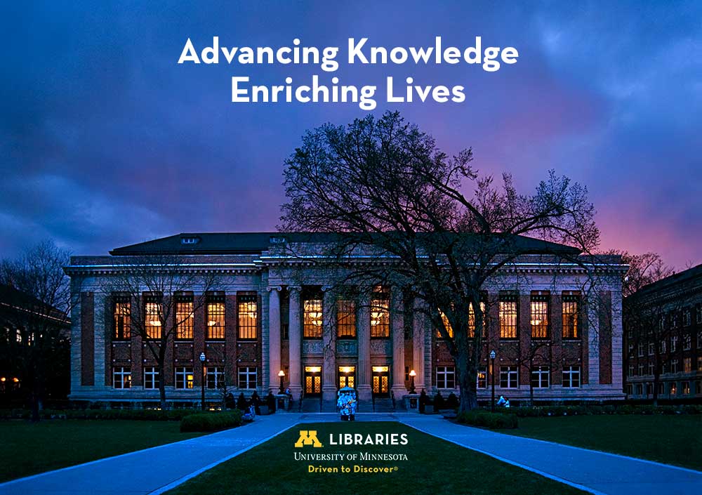 Walter Library with U of M branding.