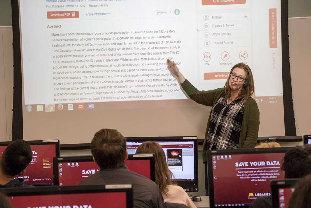 Lindsay Matts-Benson teaching English 1301