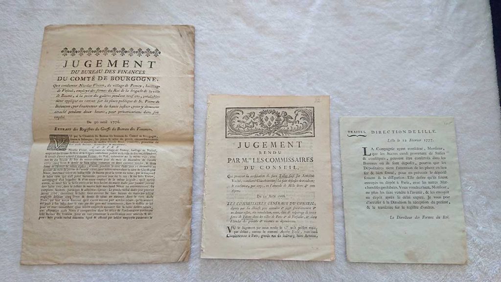 In this image, the title on the left is issued in Folio (a hand-pressed sheet folded once), but the center and right are both issued in Quarto (a hand-pressed sheet folded twice). Of the latter two, the original folded-sheets of hand-press paper were different sizes resulting in one Quarto being much smaller than the other Quarto. Nevertheless, they are both considered Quarto.