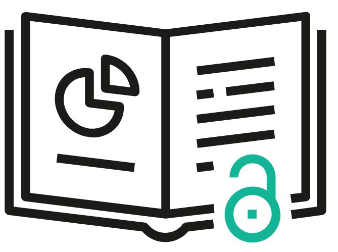 icon of a book with the open access logo next to it