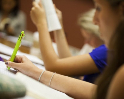 Students taking notes