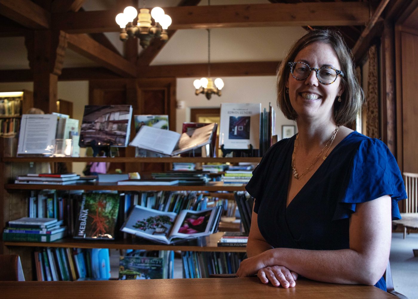 Kristen Mastel, lead librarian for the Andersen Horticultural Library, poses for a portrait on Friday, June 9, 2023. (Photo/Adria Carpenter)