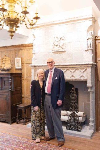 Ford W. and Amy Bell pose for a portrait in the Bell Room. 
