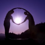 Yoga ON and OFF the wall: deepening the connections with mindfulness, friendship & nature Circling Setting Sun on Wall