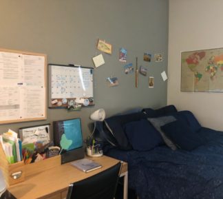 Jamaya's desk and work area