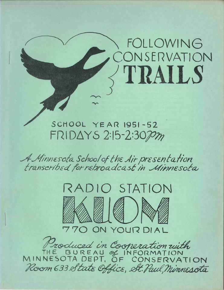 The cover of the 1951-1952 Following Conservation Trails Teachers’ Manual.