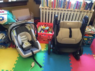 car seat and stroller