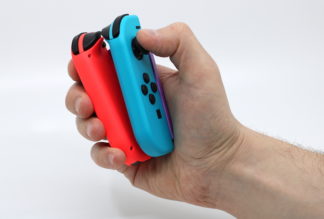 Photo of adaptive gaming device in use.