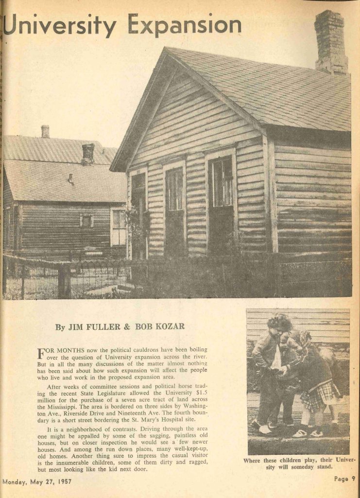 “University Expansion - What they think across the river” appeared in the May 27, 1957 Ivory Tower.