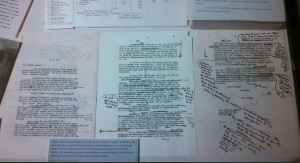 A photo of the display case with the letter to Senator Robert F. Wagner, an author of the Social Security Act of 1935 and the National Labor Relations Act, from Paul Kellogg, editor of the progressive reform magazine, Survey. 