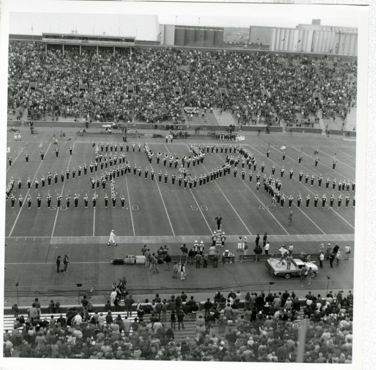 University of Minnesota Marching Band in block “M” formation, 1975, available at http://brickhouse.lib.umn.edu/items/show/51. 