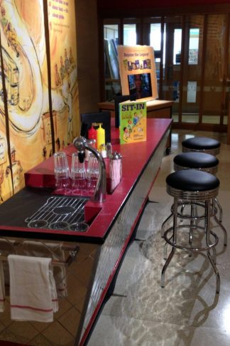 Lunch counter from the 1950s, re-created for an exhibit