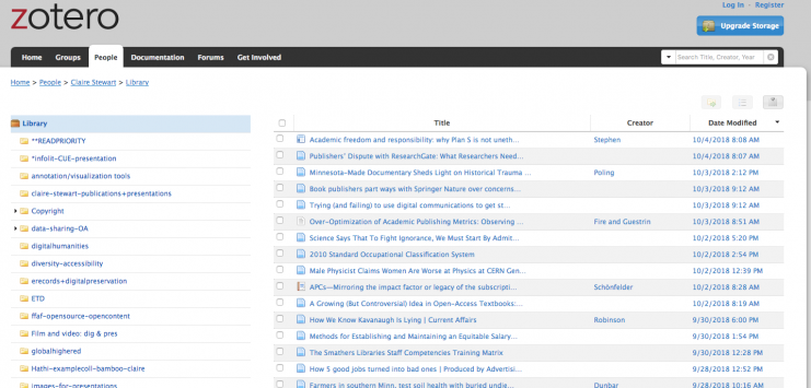 screenshot from Zotero