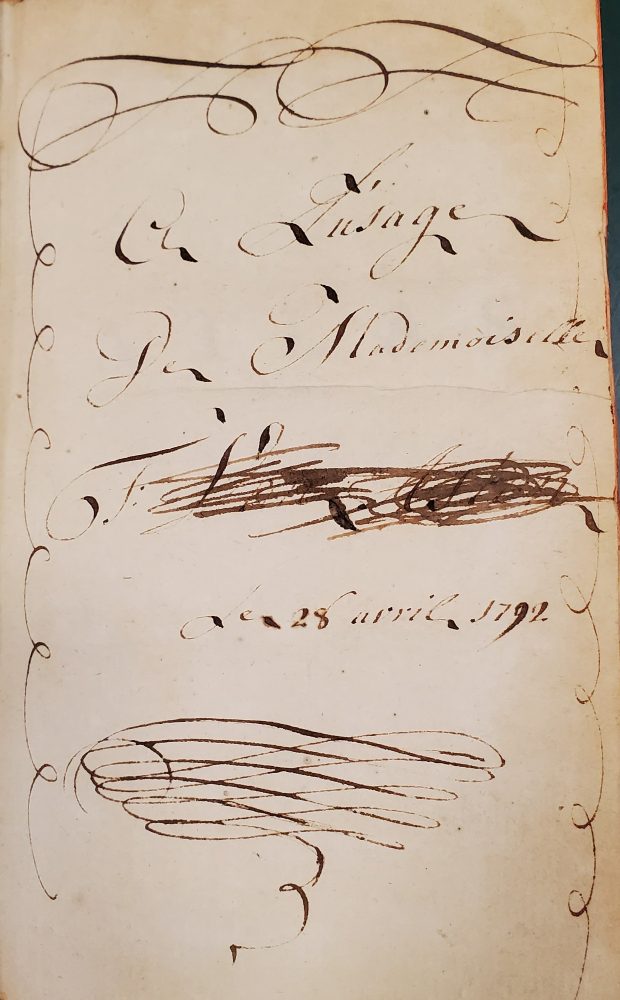 Owner's signature across blank page and scribbled out.