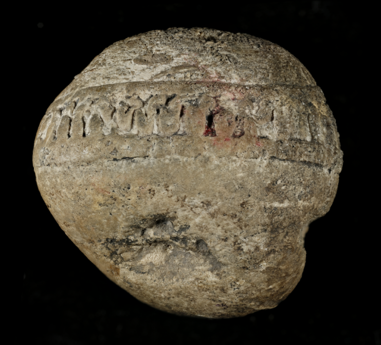High resolution composite macro image of the stone created in 2020. Photographer: Samantha Porter. The red mark on the stone corresponds to the red dot on the Jager notecard sketching out the ribbon feature.