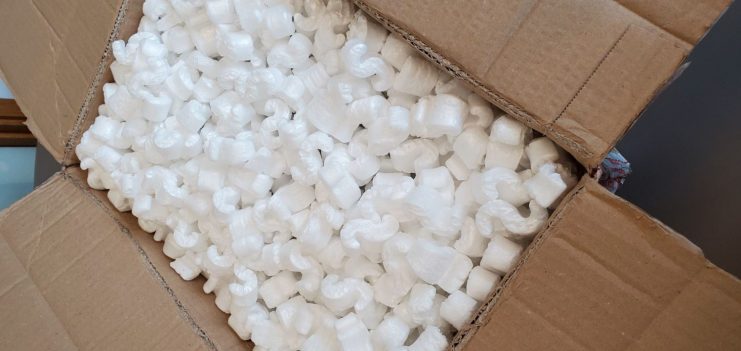 Styrofoam packing peanuts