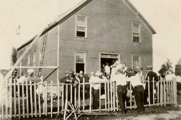 In progress: A workers hall (Markham, Minn., n.d.).
