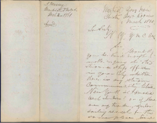 Image of a letter seeking information about the schedules and fares of steamship lines traveling to Jamaica.