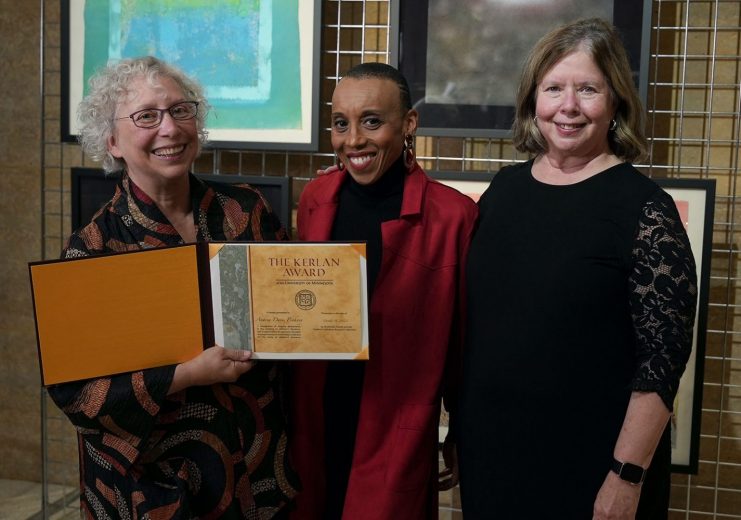 Lisa Von Drasek, Andrea Davis Pinkney, and Dean of Libraries Lisa German.