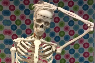 Come for a selfie with Fred the skeleton.