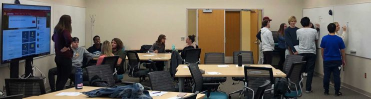 Active Learning classroom in use
