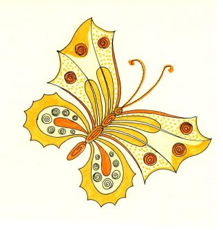 Butterfly drawing from the Linda Ormisson Papers