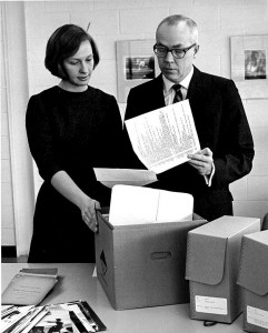 Clarke Chambers, founder and director talking to Andrea Hinding, first staff person and former curator