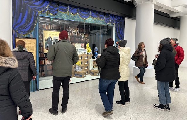 UMN Libraries faculty and staff take a field trip to see the display windows. 
