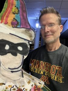 Darren Terpstra with one of Jack Edwards' designs.