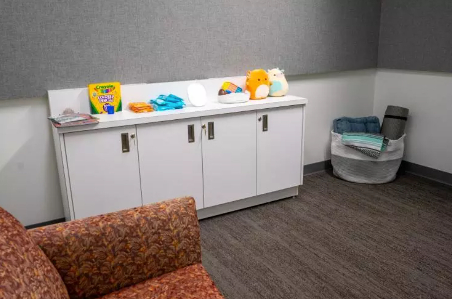 Wellness room in Health Sciences library.