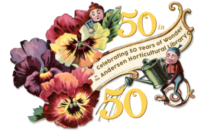 Illustration of pansies and elves, collage by Darren Terpstra
