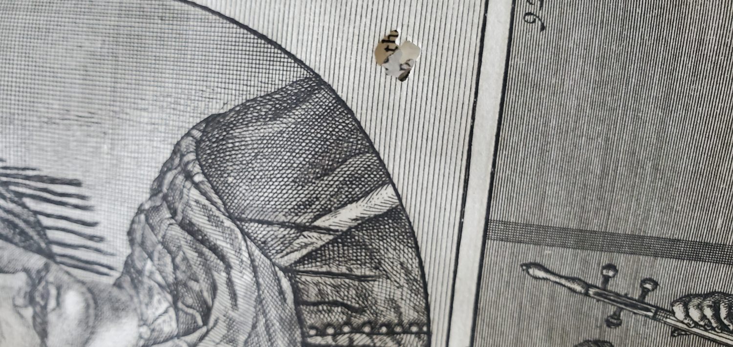 Small wormhole in an illustrated page.