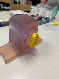 Pediatric otoscope prototype in ear.
