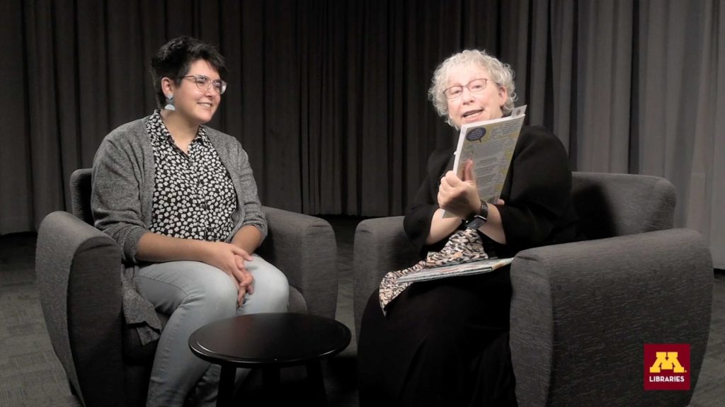 Erin McBrien and Lisa Von Drasek on the set of Read This Book!