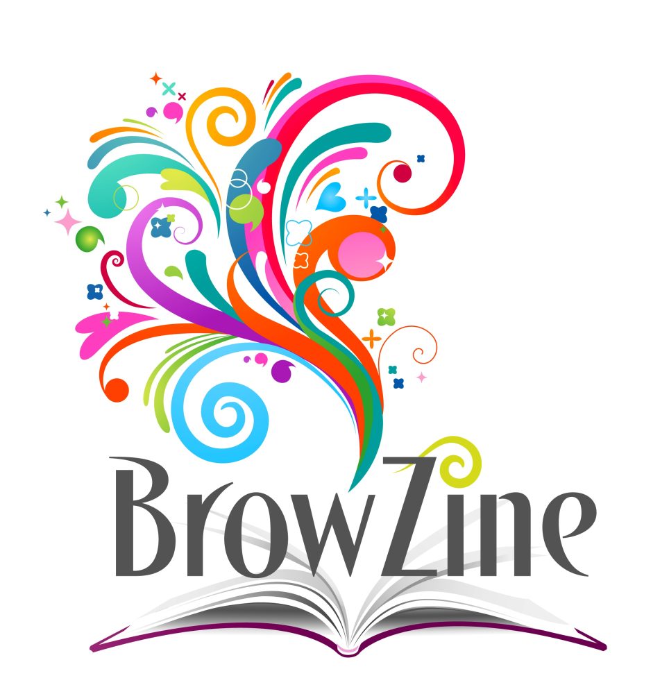 logo image of BrowZine app. Open book with colored fireworks shooting out of it.