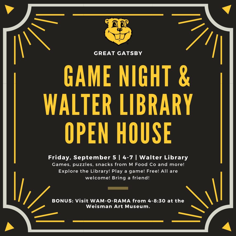 Game Night and Walter Library Open House logo