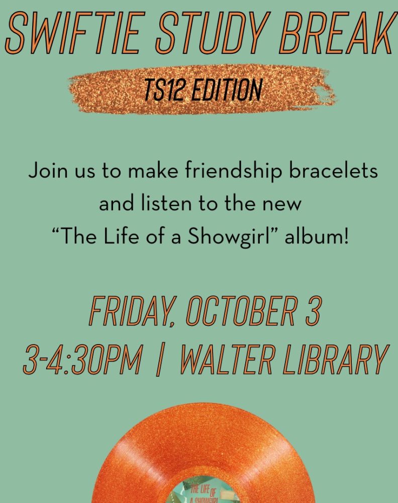 Poster for Swiftie study break.