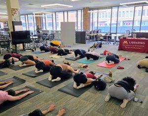Yoga class at Wilson Library.