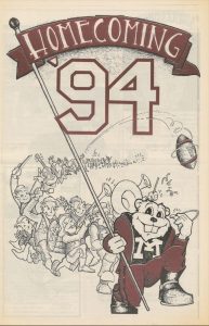 Image of the Homecoming section of The Minnesota Daily, student newspaper at the University of Minnesota from Saturday, October 10, 1994. Cover includes an illustration of Goldy Gopher in celebration of the Homecoming festivities.