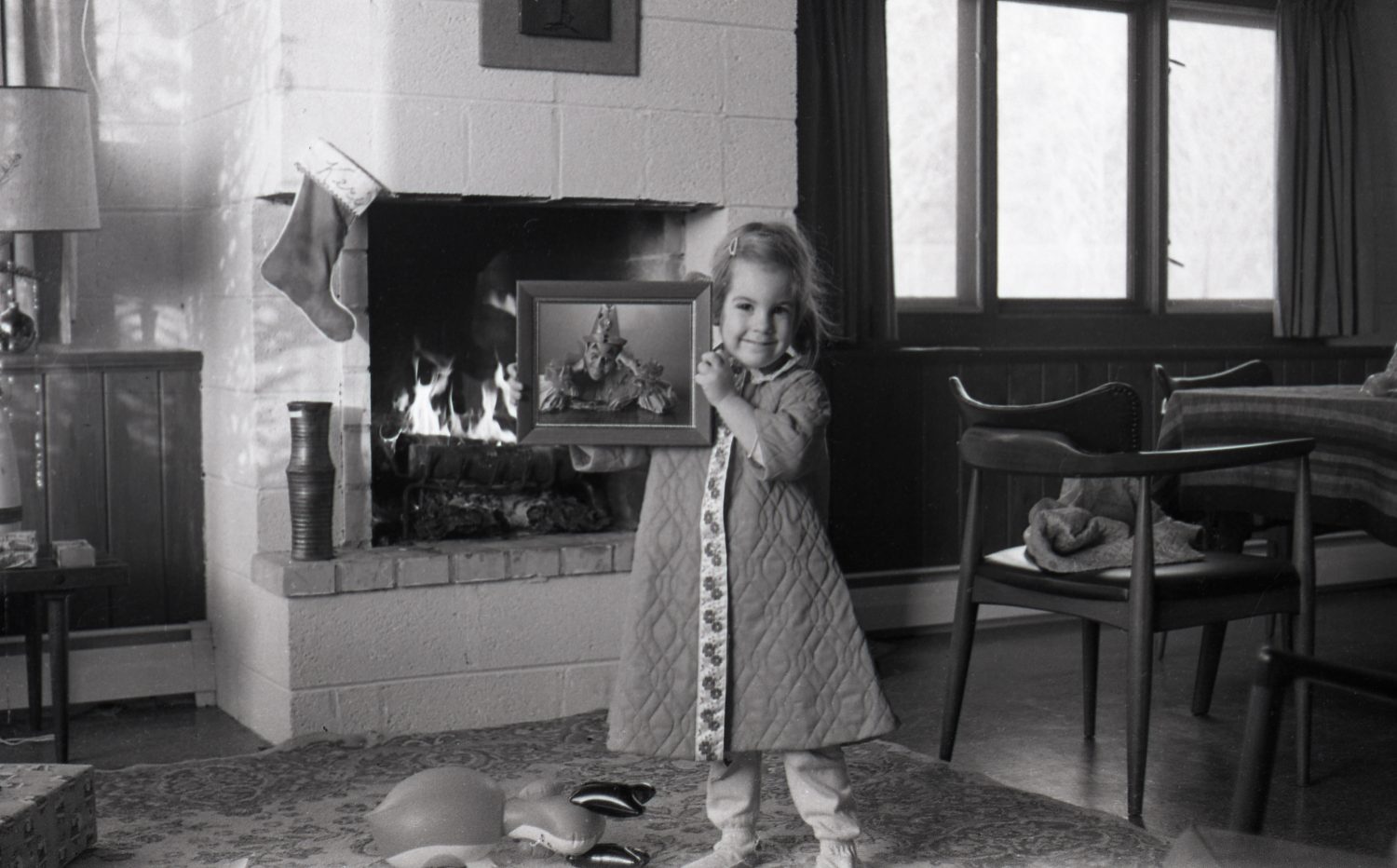 Christmas morning 1965 and Keri Pickett received a self-portrait of her uncle dressed up as a clown in her family home in Golden Valley, Minnesota, photographed by Roy Blakey. Courtesy of Keri Pickett.