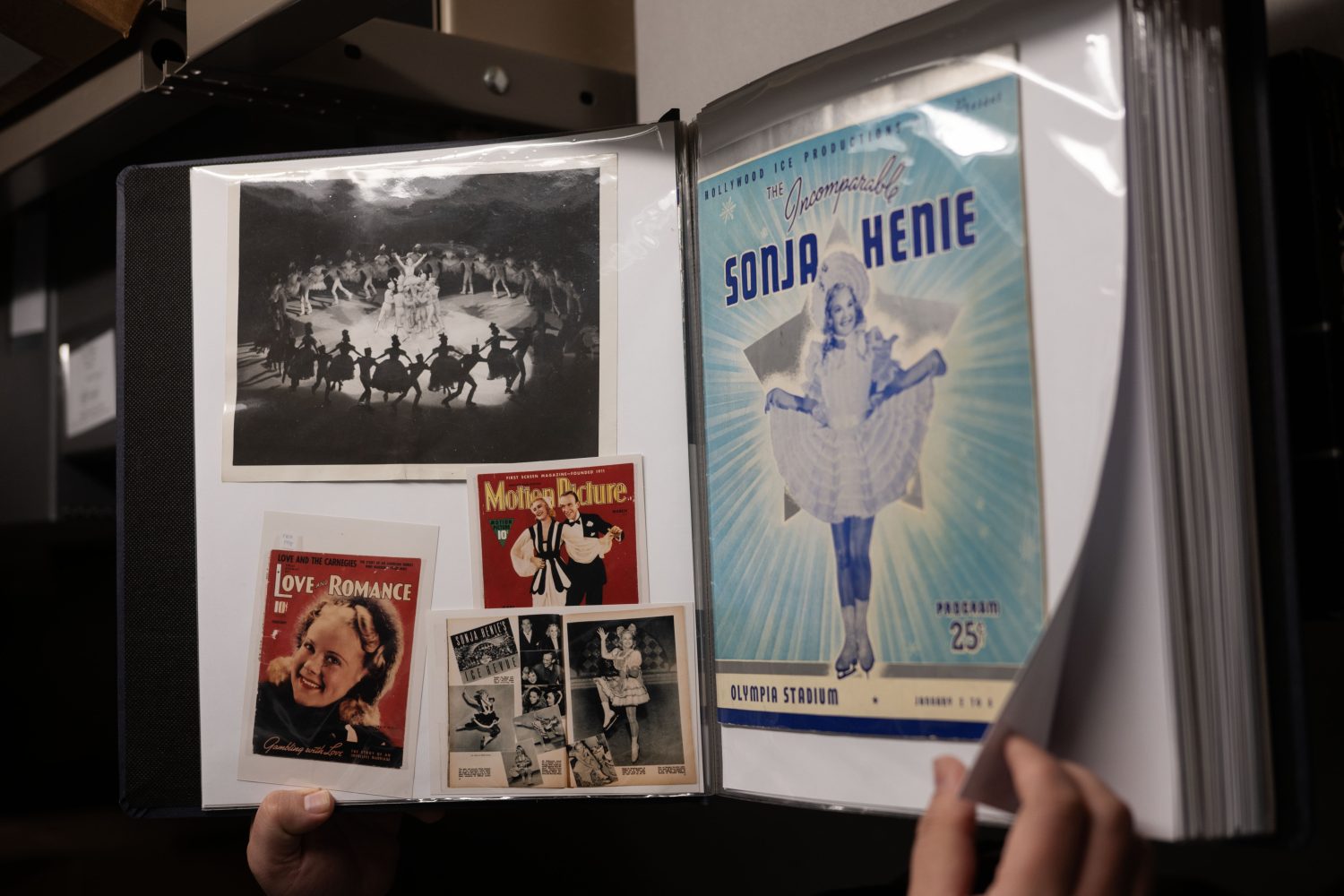 Scrapbooks and albums from Roy Blakey's ice show collection, photographed on Friday, May 22, 2026, in Minneapolis, Minnesota. (Photo/Adria Carpenter)
