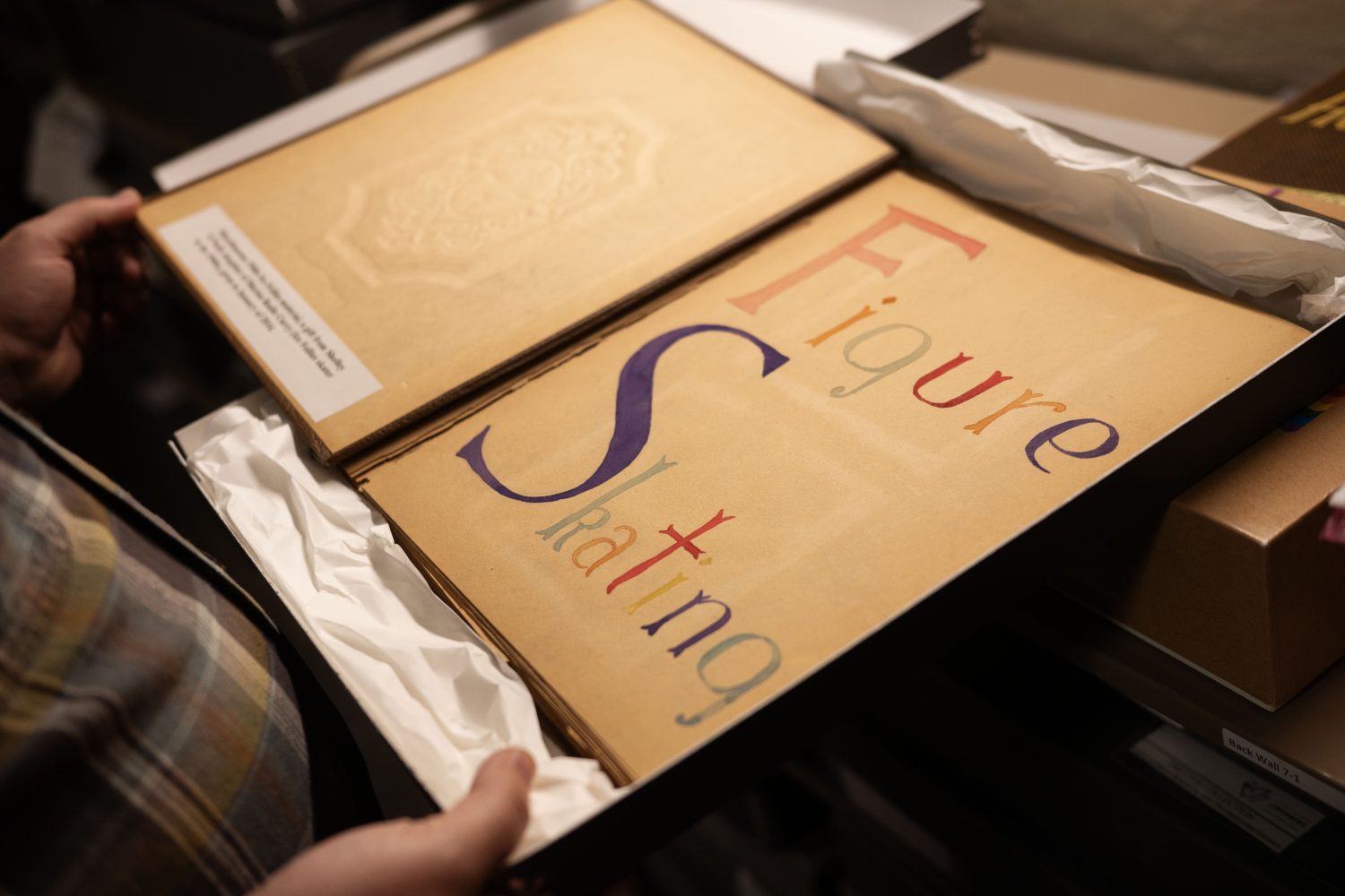 Scrapbooks and albums from Roy Blakey's ice show collection, photographed on Friday, May 22, 2026, in Minneapolis, Minnesota. (Photo/Adria Carpenter)