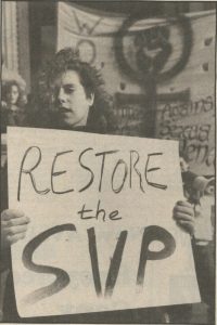 Person holding sign at protest