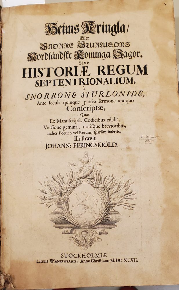 Title page of printed book from 1697.